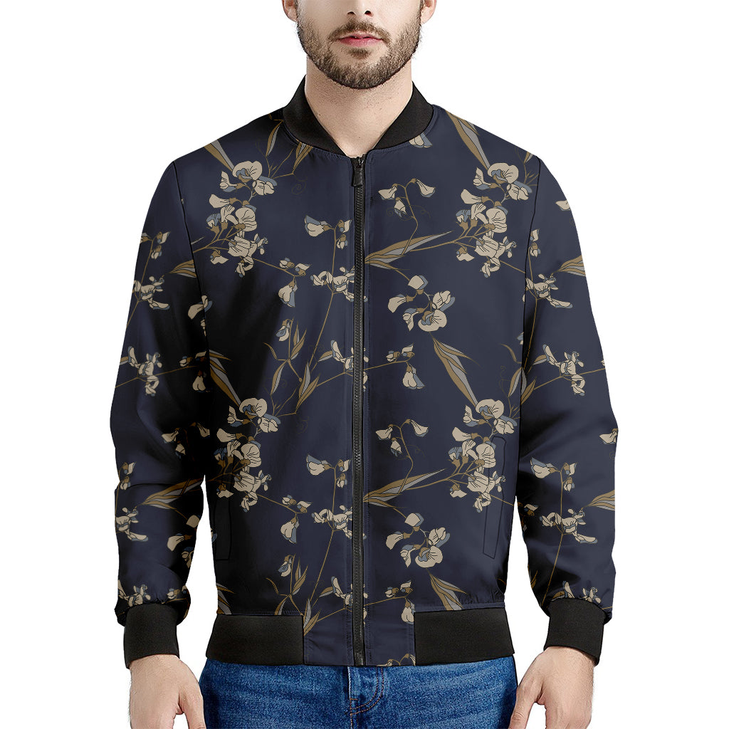 Vintage Sweet Pea Pattern Print Men's Bomber Jacket