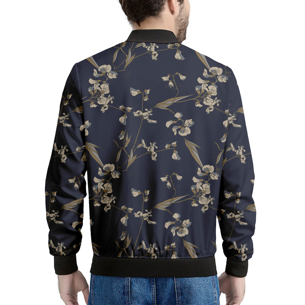 Vintage Sweet Pea Pattern Print Men's Bomber Jacket