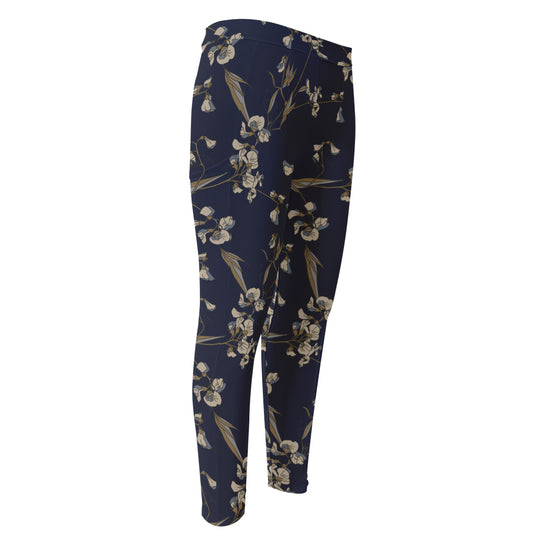 Vintage Sweet Pea Pattern Print Men's Compression Pants
