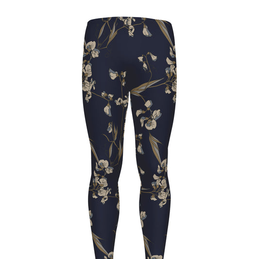Vintage Sweet Pea Pattern Print Men's leggings