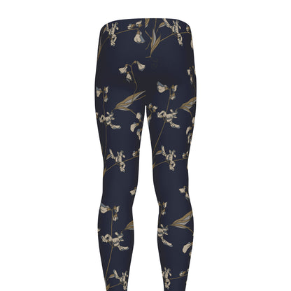 Vintage Sweet Pea Pattern Print Men's leggings