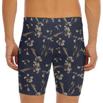 Vintage Sweet Pea Pattern Print Men's Long Boxer Briefs