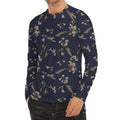 Vintage Sweet Pea Pattern Print Men's Long Sleeve Rash Guard