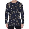 Vintage Sweet Pea Pattern Print Men's Long Sleeve T-Shirt