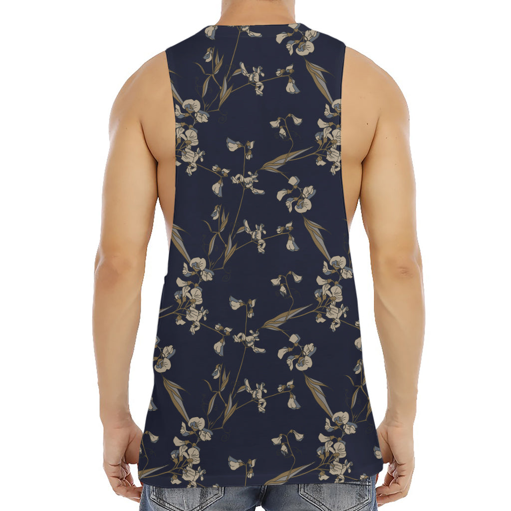 Vintage Sweet Pea Pattern Print Men's Muscle Tank Top