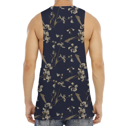 Vintage Sweet Pea Pattern Print Men's Muscle Tank Top