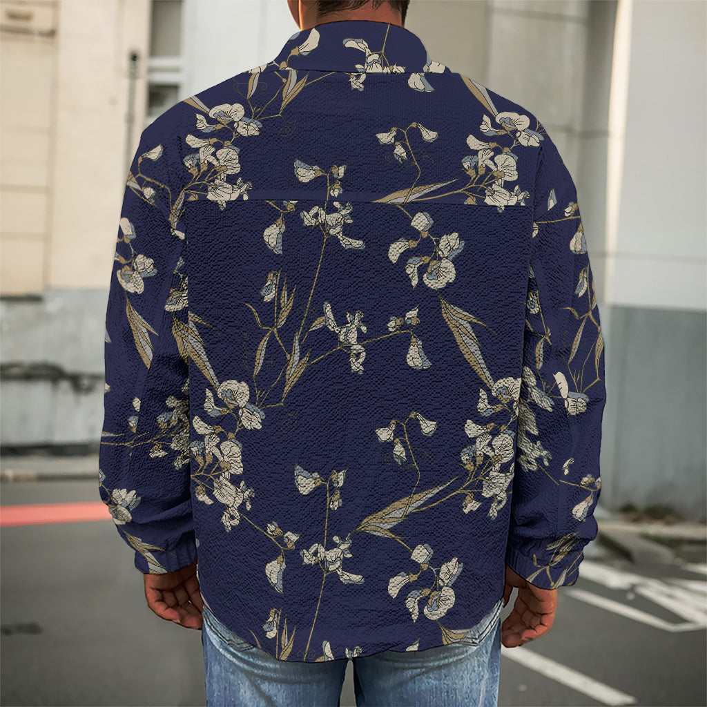 Vintage Sweet Pea Pattern Print Men's Shirt Jacket