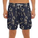 Vintage Sweet Pea Pattern Print Men's Split Running Shorts