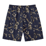 Vintage Sweet Pea Pattern Print Men's Swim Trunks