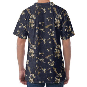 Vintage Sweet Pea Pattern Print Men's Velvet T-Shirt