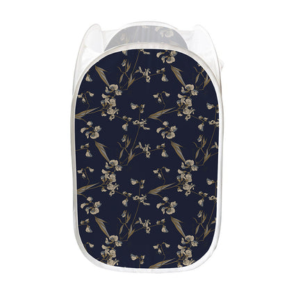 Vintage Sweet Pea Pattern Print Mesh Laundry Hamper