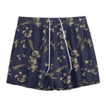 Vintage Sweet Pea Pattern Print Mesh Shorts