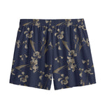 Vintage Sweet Pea Pattern Print Mesh Shorts