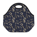 Vintage Sweet Pea Pattern Print Neoprene Lunch Bag