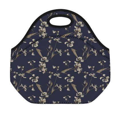 Vintage Sweet Pea Pattern Print Neoprene Lunch Bag