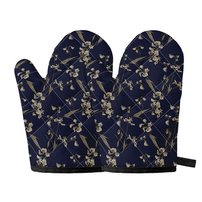 Vintage Sweet Pea Pattern Print Oven Mitts