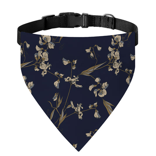 Vintage Sweet Pea Pattern Print Over The Collar Dog Bandana