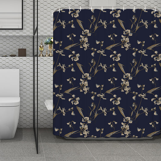 Vintage Sweet Pea Pattern Print Polyester Shower Curtain