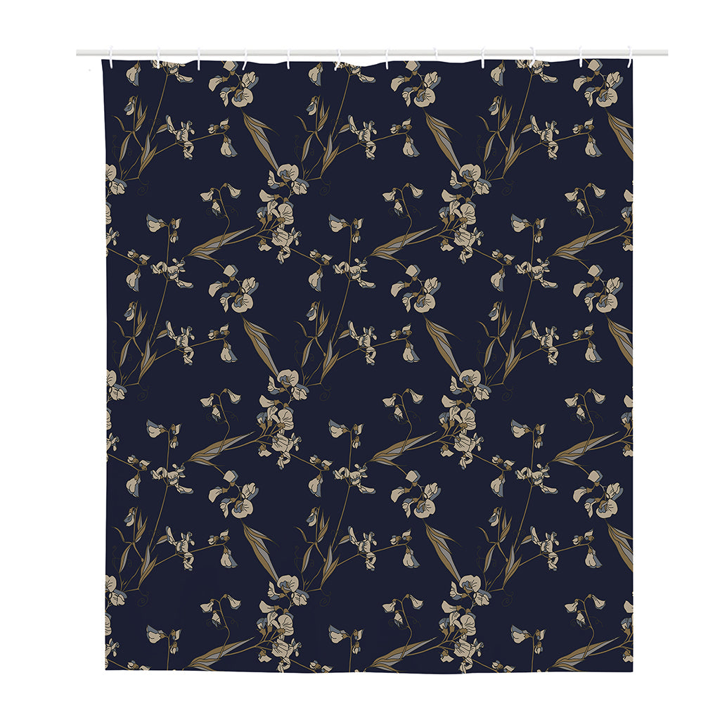 Vintage Sweet Pea Pattern Print Polyester Shower Curtain