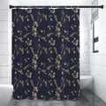 Vintage Sweet Pea Pattern Print Premium Shower Curtain