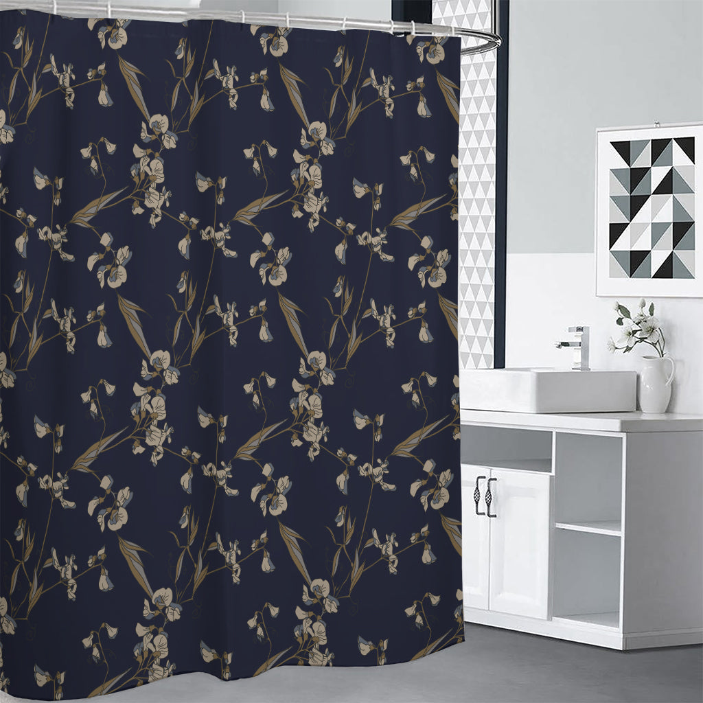 Vintage Sweet Pea Pattern Print Premium Shower Curtain