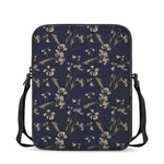 Vintage Sweet Pea Pattern Print Rectangular Crossbody Bag