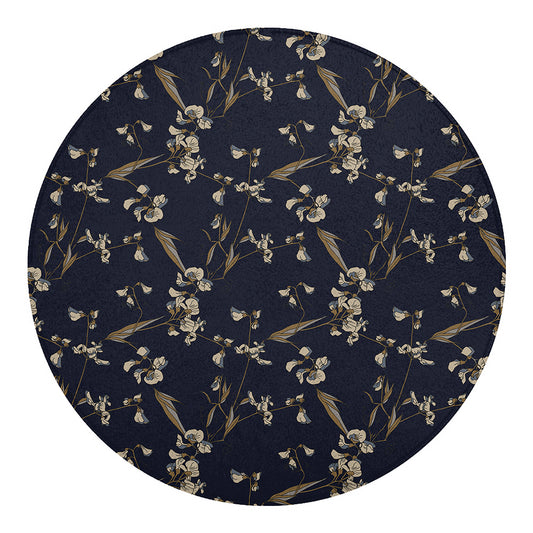 Vintage Sweet Pea Pattern Print Round Blanket