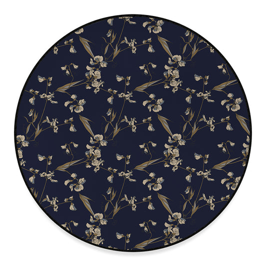 Vintage Sweet Pea Pattern Print Round Floor Mat