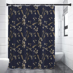 Vintage Sweet Pea Pattern Print Shower Curtain
