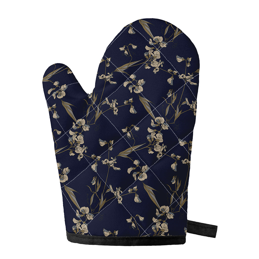 Vintage Sweet Pea Pattern Print Single Oven Mitt