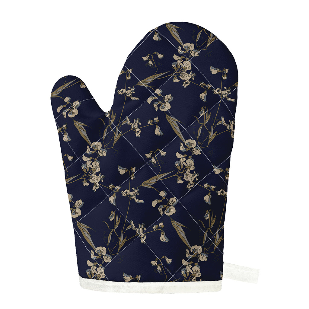 Vintage Sweet Pea Pattern Print Single Oven Mitt