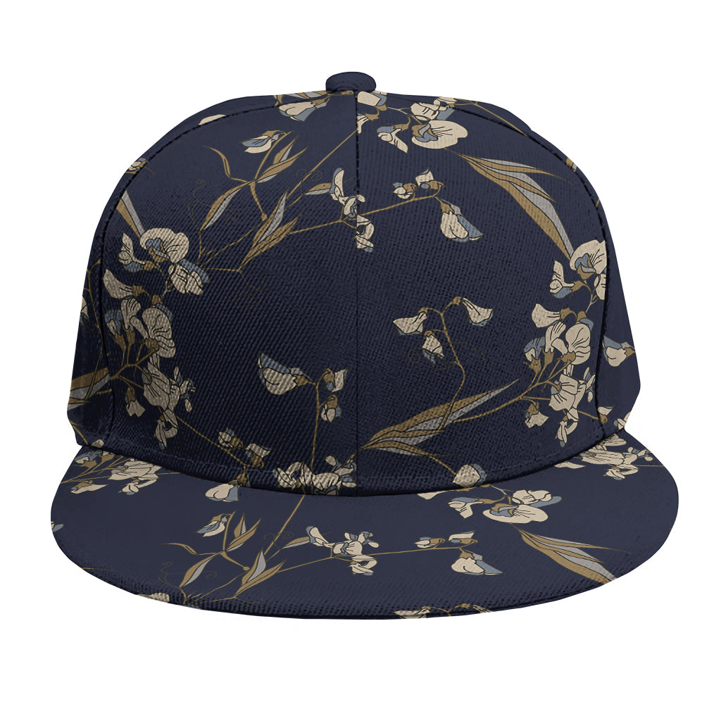 Vintage Sweet Pea Pattern Print Snapback Cap