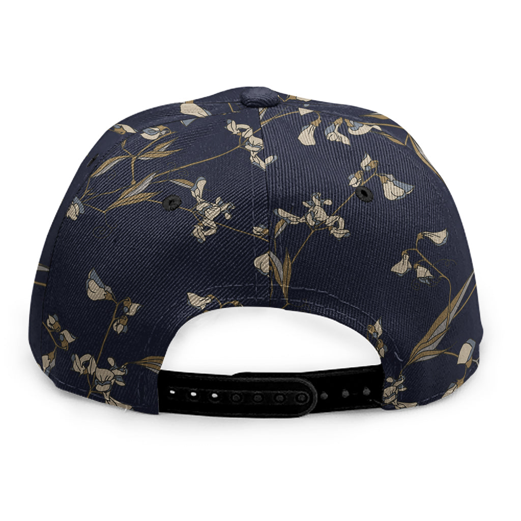 Vintage Sweet Pea Pattern Print Snapback Cap