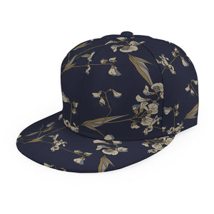 Vintage Sweet Pea Pattern Print Snapback Cap