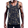 Vintage Sweet Pea Pattern Print Men's Workout Tank Top