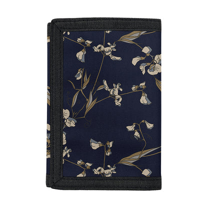 Vintage Sweet Pea Pattern Print Trifold Wallet