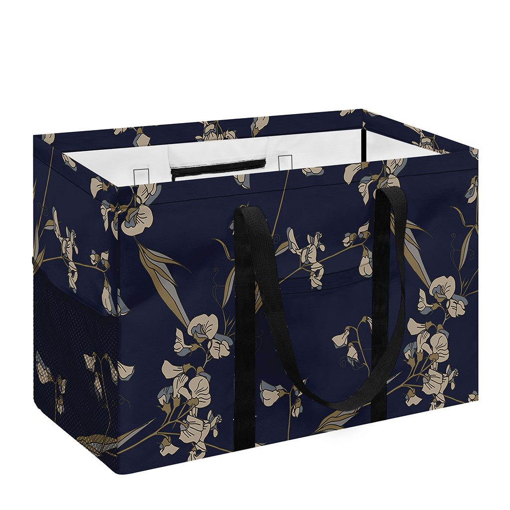 Vintage Sweet Pea Pattern Print Utility Tote Bag