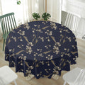 Vintage Sweet Pea Pattern Print Waterproof Round Tablecloth