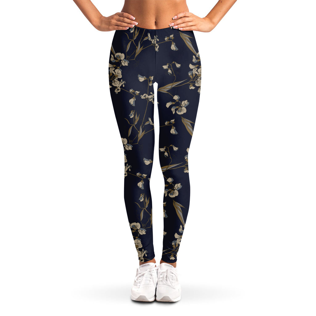 Vintage Sweet Pea Pattern Print Women's Leggings