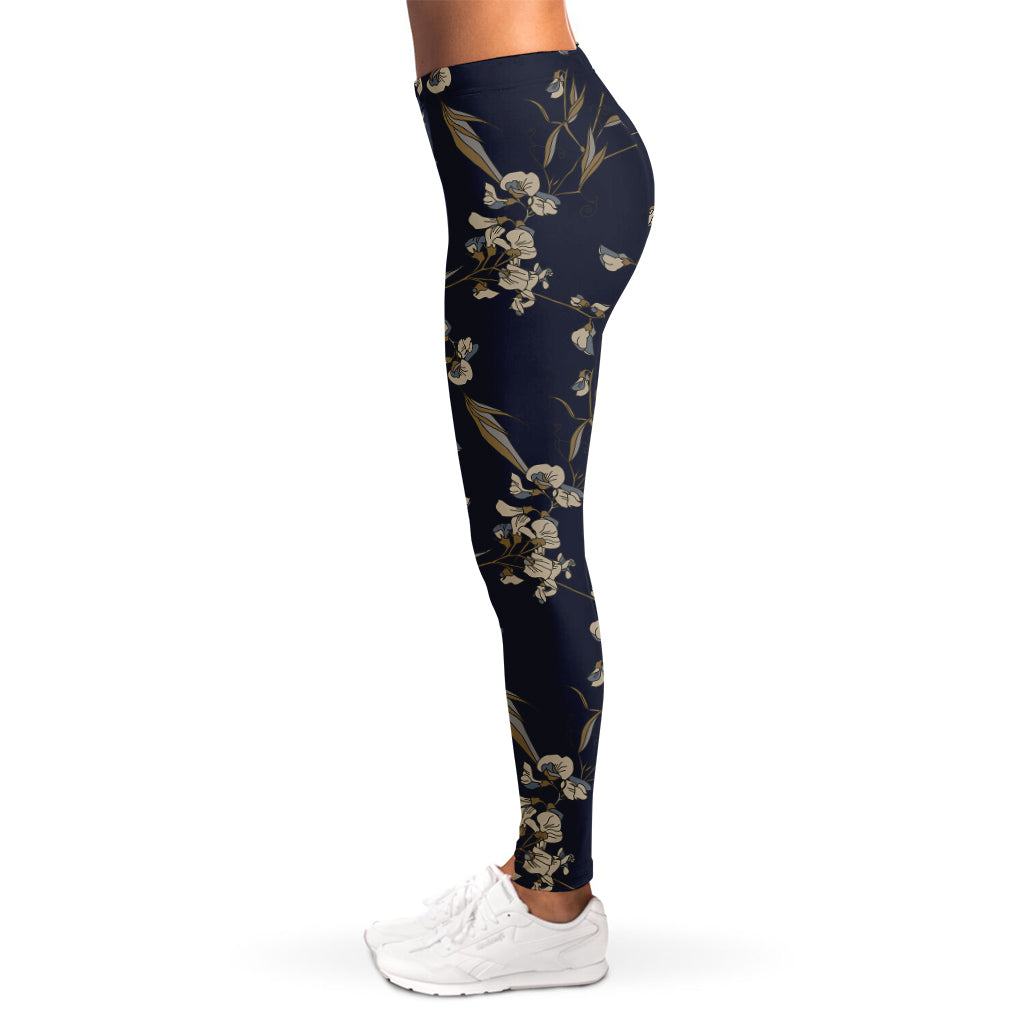 Vintage Sweet Pea Pattern Print Women's Leggings