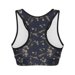 Vintage Sweet Pea Pattern Print Women's Sports Bra