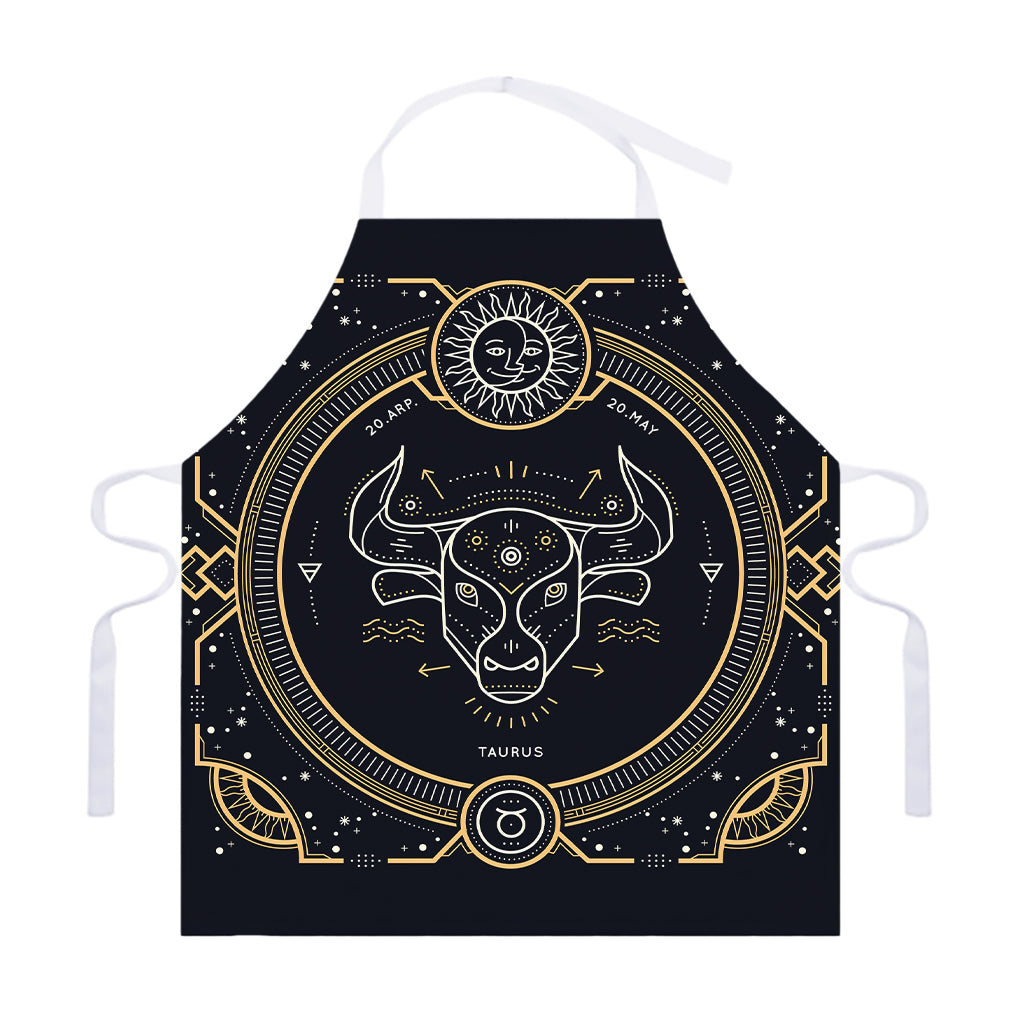 Vintage Taurus Zodiac Sign Print Adjustable Apron