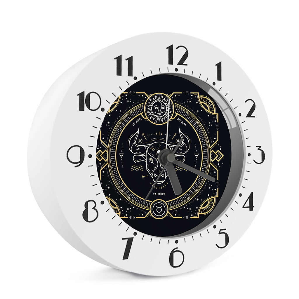 Vintage Taurus Zodiac Sign Print Alarm Clock