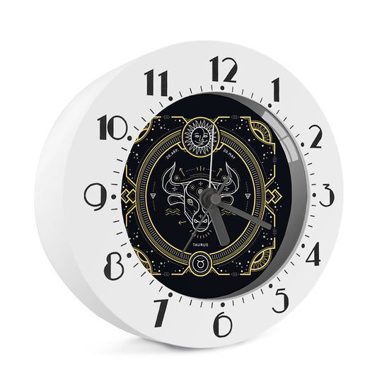Vintage Taurus Zodiac Sign Print Alarm Clock