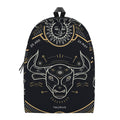 Vintage Taurus Zodiac Sign Print School Backpack