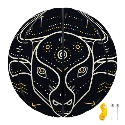 Vintage Taurus Zodiac Sign Print Basketball