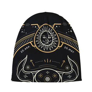 Vintage Taurus Zodiac Sign Print Beanie