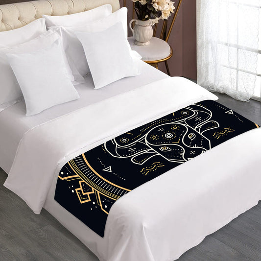 Vintage Taurus Zodiac Sign Print Bed Runner
