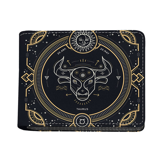 Vintage Taurus Zodiac Sign Print Bifold Wallet