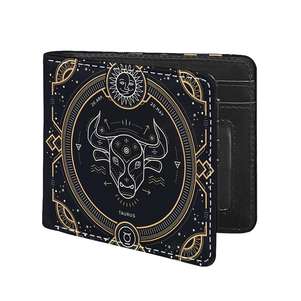 Vintage Taurus Zodiac Sign Print Bifold Wallet